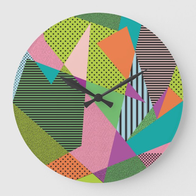 Kreativet Memphis Ram Modern Design Stor Klocka (Framsida)