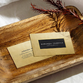 Kreativet Modern Chic Black och Faux Gold Foil Lux Visitkort