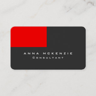 Kreativet Modern Grått Red Minimalist Plain Trendi Visitkort