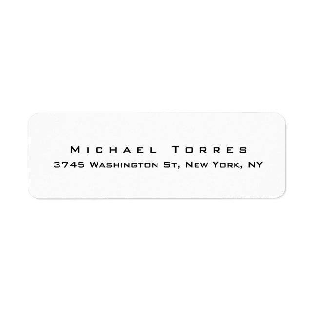 Kreativet Modern oformaterad Elegant, svartvitt Returadress Etikett (Framsidan)
