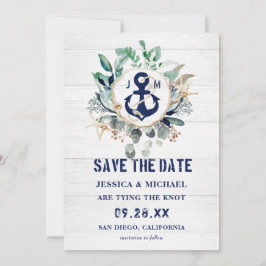 Kreativet Nautical Watercolor WandeAnchor Navy Spara Datumet