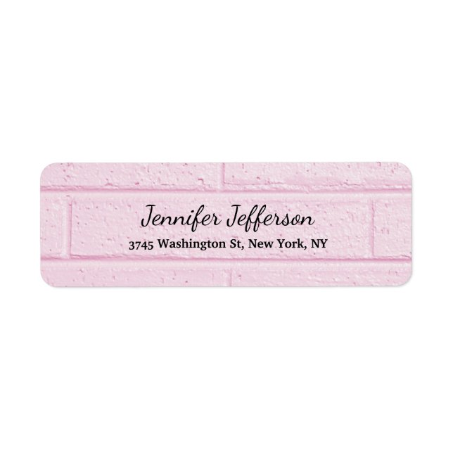 Kreativet Oformaterat handskriftsskript i rosa Wal Returadress Etikett (Framsidan)