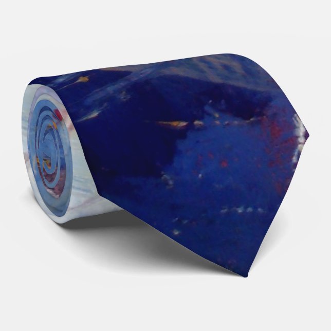 Kreativet Originalblå Abstrakt Art Modern Slips (Rullad)