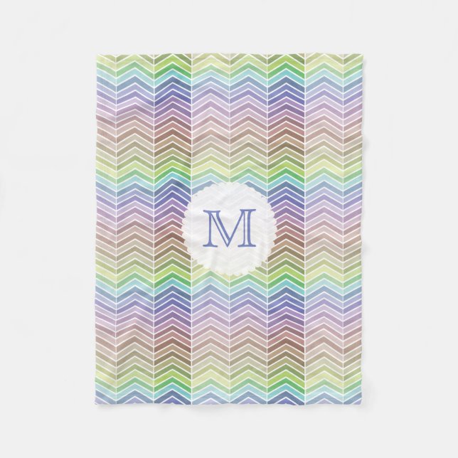 Kreativet Rainbow och Textured Chevron Mönster Fleecefilt (Framsidan)