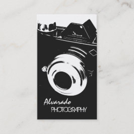 Kreativet Retro Black White-kamera för fotoskrivar Visitkort