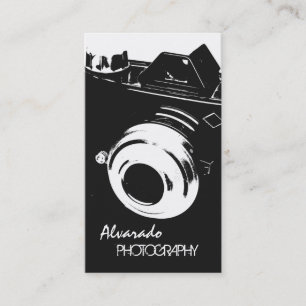 Kreativet Retro Black White-kamera för fotoskrivar Visitkort