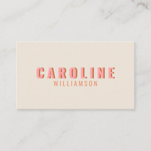Kreativet rosa och Orange Retro Typography Modern Visitkort