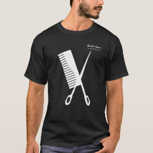 Kreativet Scissor Hair Comb Barber är enkelt T Shirt