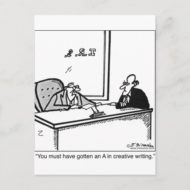 Kreativet skriver vid momsreturnerat vykort (Framsida)