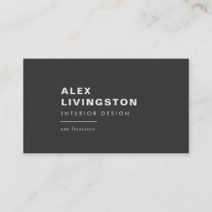 Kreativet Svartvitt med minimalistisk modern Chic Visitkort