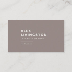 Kreativet Taupe Brown med minimalistisk modern Chi Visitkort