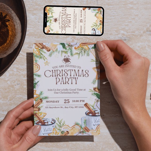Kreativets Anpassningsbar - Julfestinbjudningar Meddelande (Skapare uppladdad)