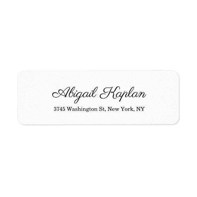 Kreativets Elegant Modern paristisk vit minimalist Returadress Etikett (Framsidan)