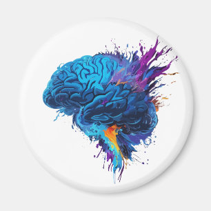 Kreativets färgstarka Stänk-hjärndesign Magnet