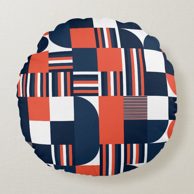 Kreativets geometri: Modern sömlös design Rund Kudde (Framsidan)