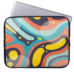 Kreativets geometriska, färgstarka bakgrund med fi laptop fodral