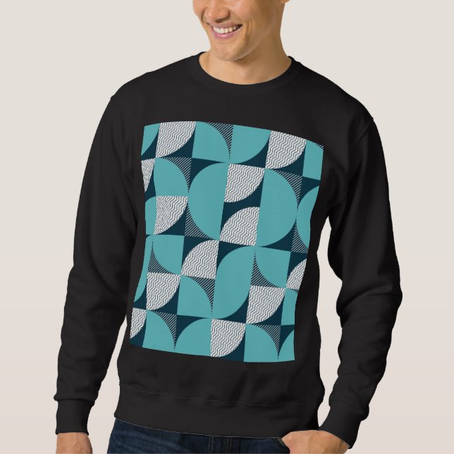 Kreativets geometriska form mönster lång ärmad tröja (Framsida)