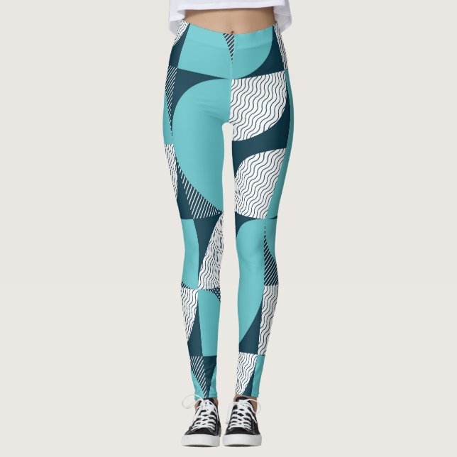 Kreativets geometriska form mönster leggings (Framsida)
