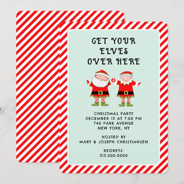 Kreativets Julfest jul Inbjudningar (Fram/baksida)