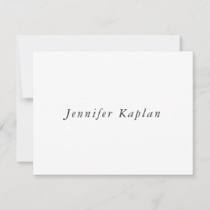 Kreativets klassiska vita minimalistiska Professio Anteckningskort