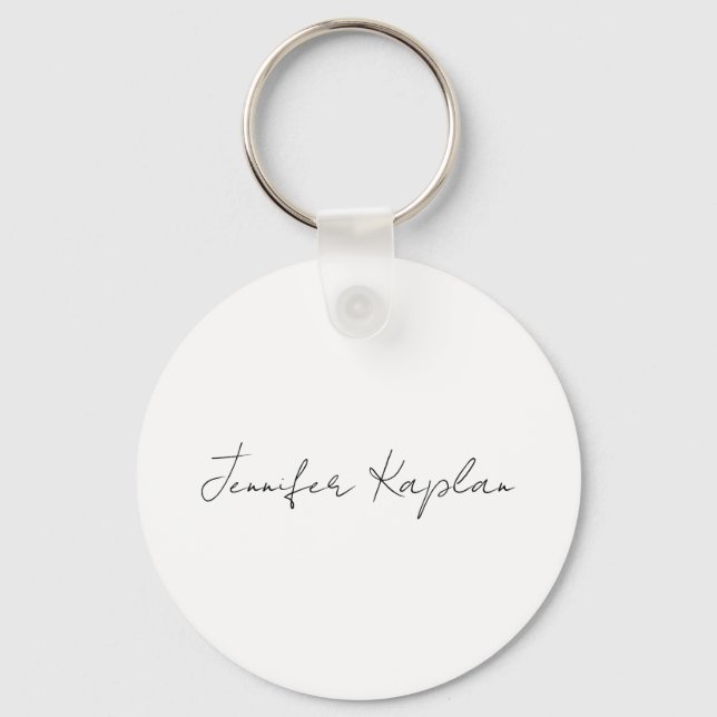 Kreativets klassiska vita minimalistiska Professio Nyckelring (Framsida)