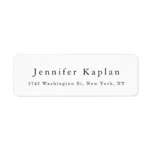 Kreativets klassiska vita minimalistiska Professio Returadress Etikett