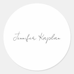 Kreativets klassiska vita minimalistiska Professio Runt Klistermärke