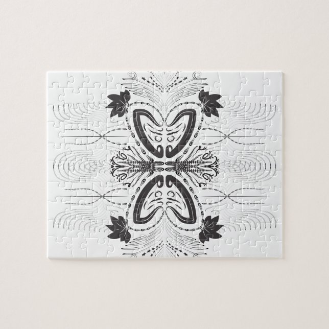 Kreativets konstgjorda pussel gräns mönster (Horisontell)