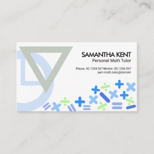 Kreativets matematiksymboler Motif Math Tutor Visitkort