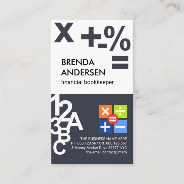 Kreativets nummer Symbols Financial Visitkort (Framsida)