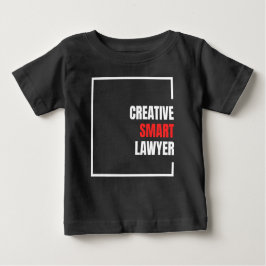 kreativets smarta advokat, vit och röd text t shirt