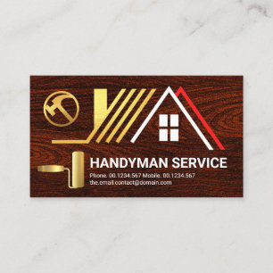 Kreativets tak på Timber Wood Handyman Builder Visitkort