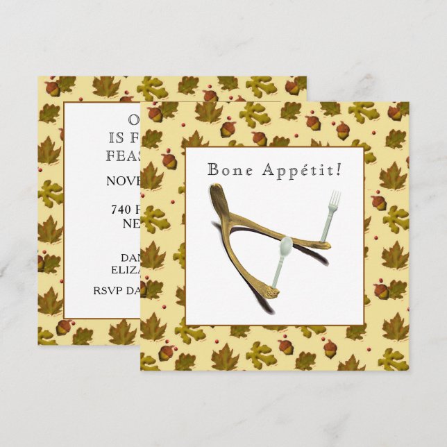 Kreativets Thanksgiving Inbjudningar (Fram/baksida)