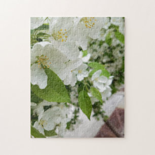 Kreativets vita blomma träd fotopussel