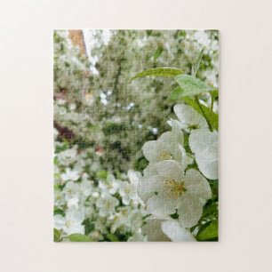 Kreativets vita blomma träd fotopussel