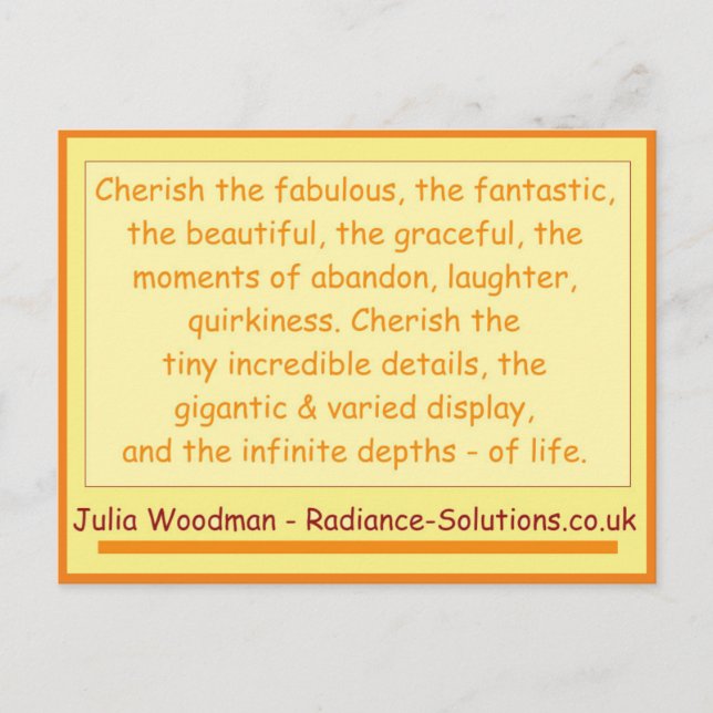 Kreativets vykort 10 till sak till Cherish/Sand (Framsida)