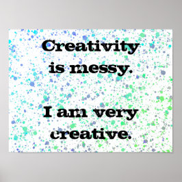 Kreativitet är Messy. Poster färgplatta