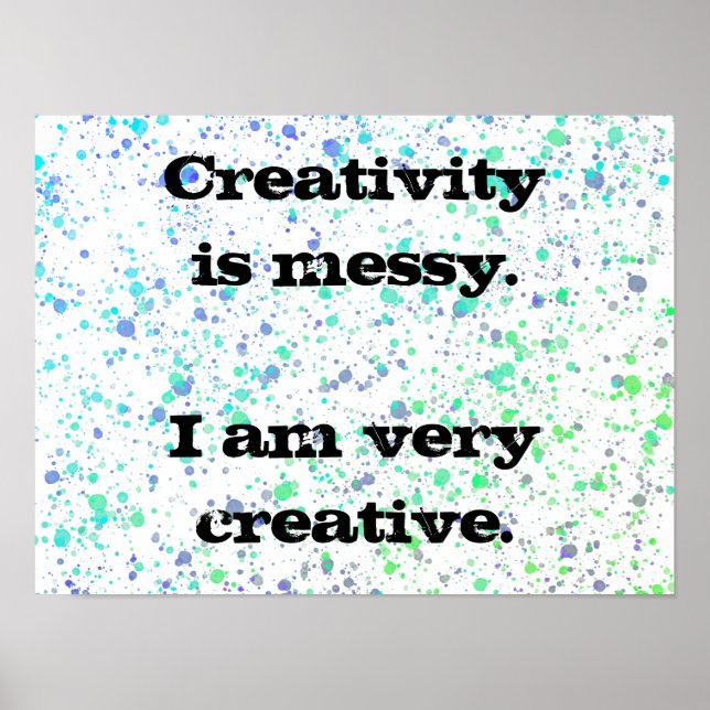 Kreativitet är Messy. Poster färgplatta (Framsidan)