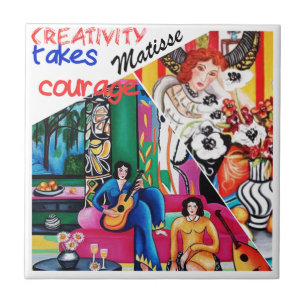 Kreativitet av Matisse målningcollage Kakelplatta