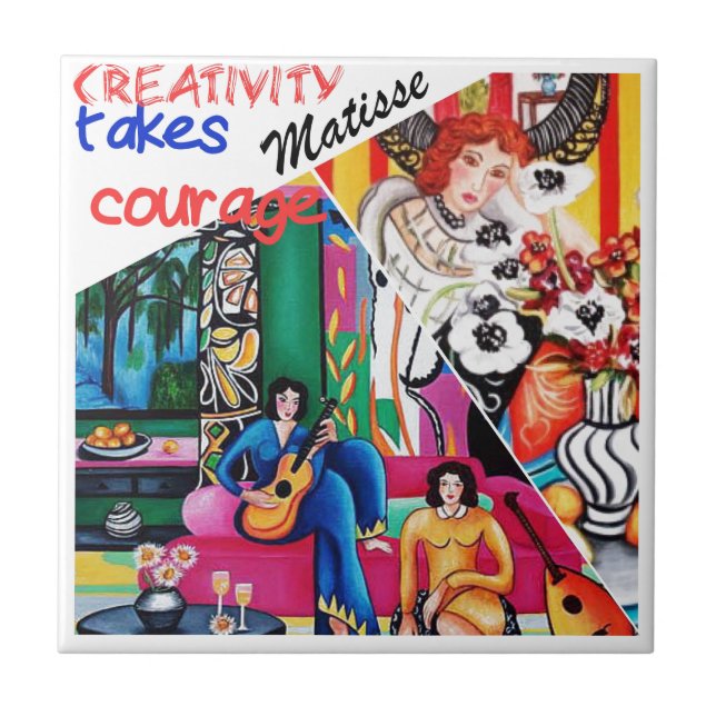 Kreativitet av Matisse målningcollage Kakelplatta (Framsidan)