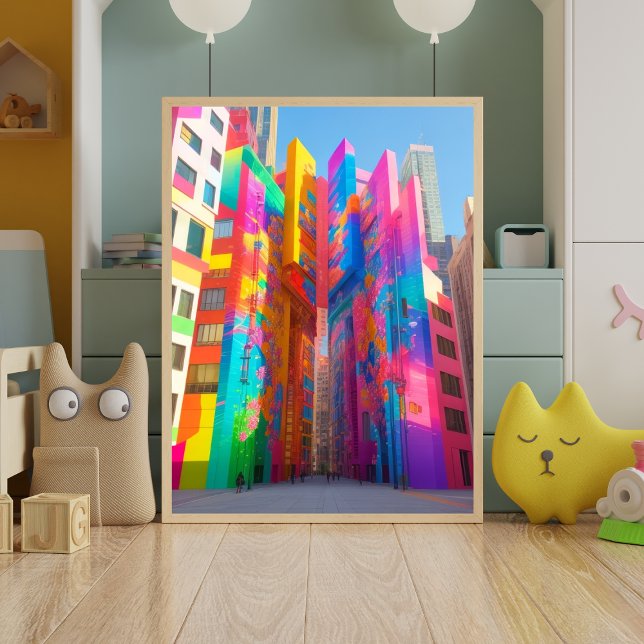 Kreativitet: Colorful Graffiti Kids Room Poster ("Kaleidoscopic Delight: Discover Colorful Graffiti Kids Room Posters for Urban Vibes")