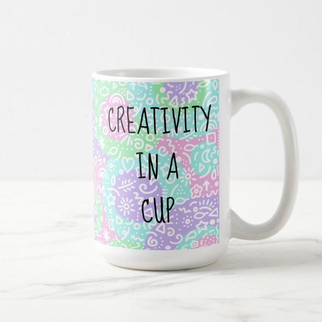 Kreativitet i en Kopp-Doodles-kaffe Mugg (Höger)