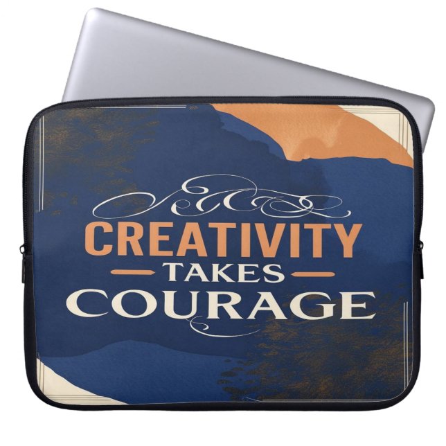 Kreativitet kräver mod laptop fodral (Framsidan)