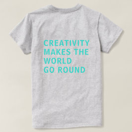 Kreativitet Offert Blue Typography Back Print Gråt T Shirt