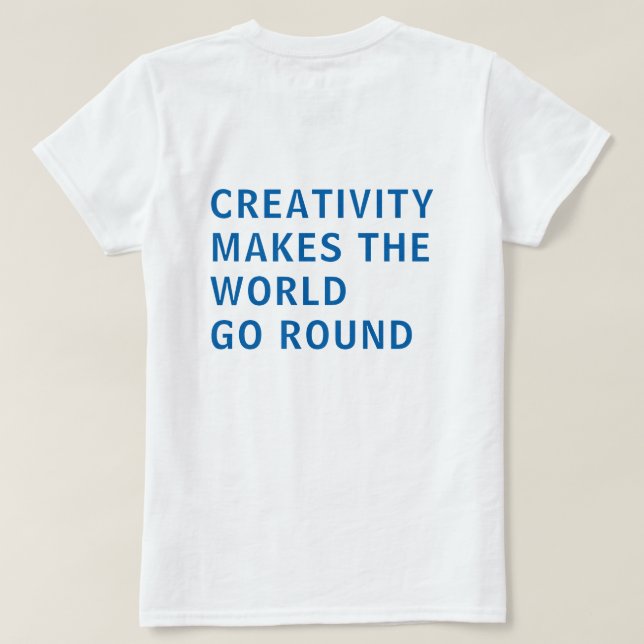Kreativitet Offert Blue Typography Back Print T Shirt (Design baksida)