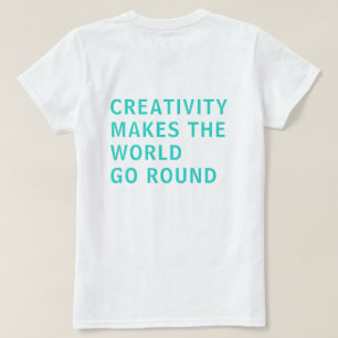 Kreativitet Offert Blue Typography Back Print T Shirt