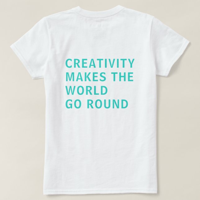 Kreativitet Offert Blue Typography Back Print T Shirt (Design baksida)