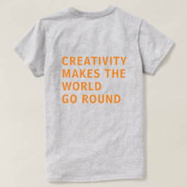Kreativitetsoffert Orange typografi Bakåt Skriv ut T Shirt