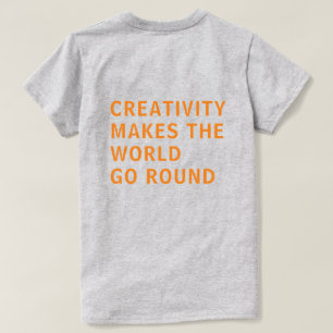 Kreativitetsoffert Orange typografi Bakåt Skriv ut T Shirt