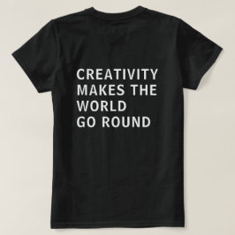 Kreativitetsoffert Vit typografi Bakåt Skriv ut sv T Shirt